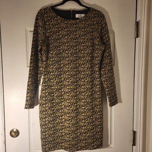 Belle Badgley Mischka leopard knit dress